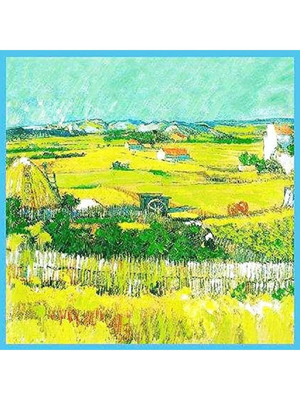Harvest Landscape With Blue Cart scarf - Picture 5 of 5